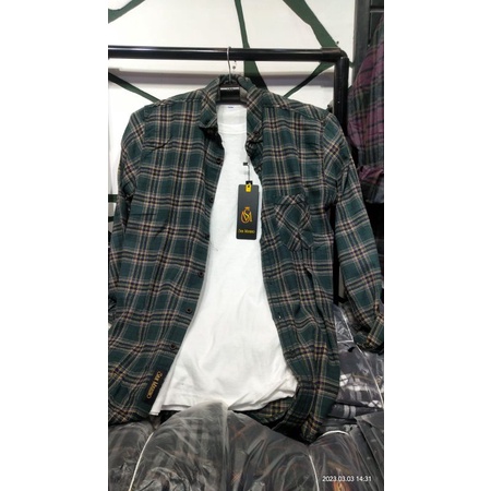 SANMARINO kemeja flanel lengan panjang premium