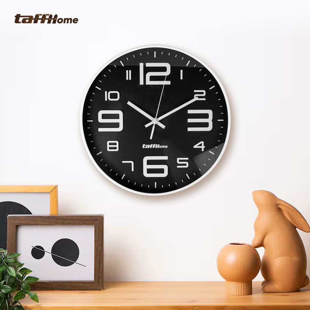 H6588 TaffHome Jam Dinding Bulat Quartz Creative Design Modern