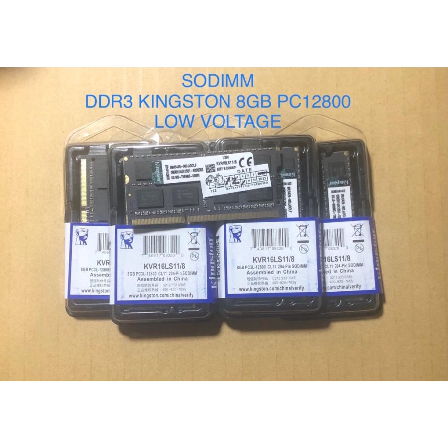 SODIMM DDR3 KINGSTON 8GB PC3L 12800 LOW VOLTAGE