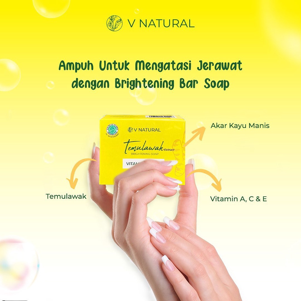 V NATURAL VNatural Brightening Bar Soap/Sabun Batang Temulawak 80gr