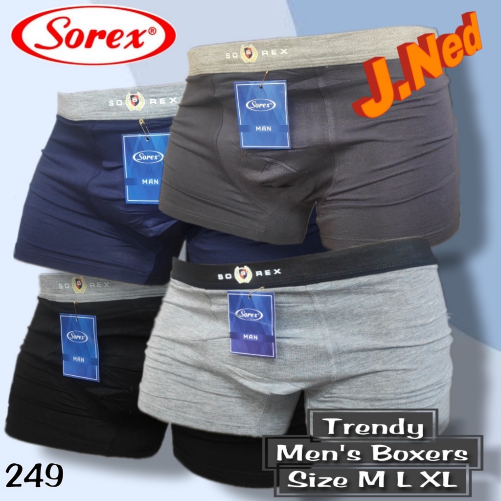 J249D PERBOX ISI 2 PCS BOXER SOREX DENGAN GAYA MODERN SIZE M - XL