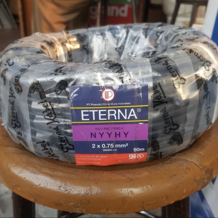 Terlaris Kabel Eterna Nyyhy 2X0.75 2X0,75 2 X 0,75 2 X 0.75 Eterna 50M 50 Meter