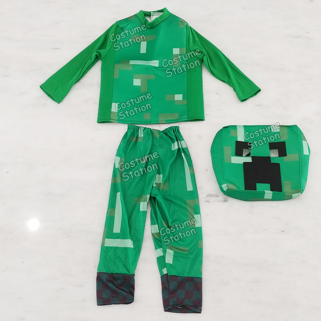 Kostum Minecraft Creeper / Costume Game Mainan anak