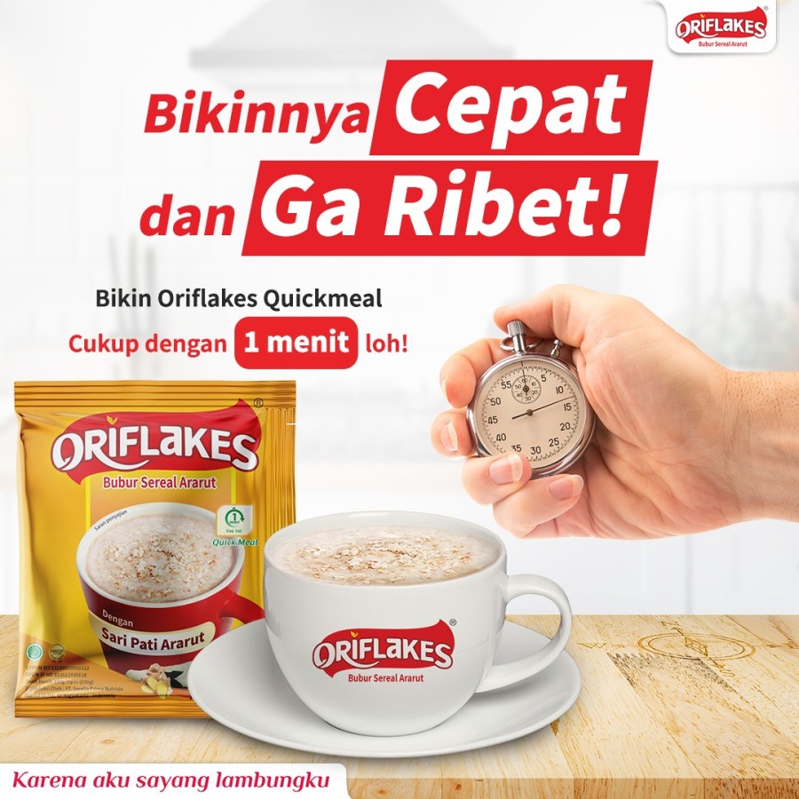 

Oriflakes sereal daily quickmeal sachet umbi garut ararut 30 Gram - Jahe isi 10 sachet