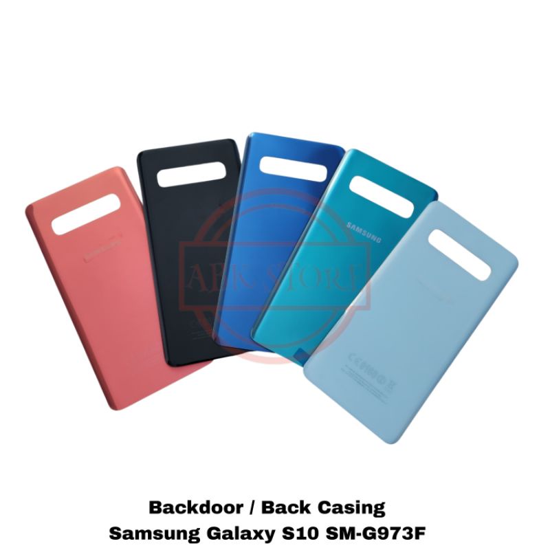 TUTUP BELAKANG BACKDOOR COVER BATERAI BACK CASING SAMSUNG GALAXY S10 SM-G973F BACK GLASA BACKCOVER