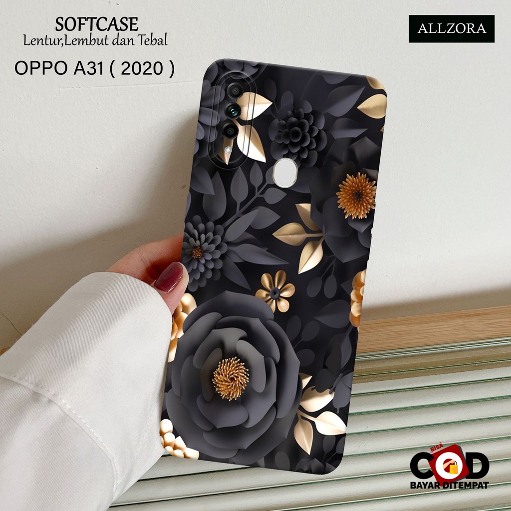 ALLZORA - Case Hp OPPO A31 2020 Terbaru - Fashion Case BUNGA Cantik - Casing hp OPPO A31 2020 - Soft