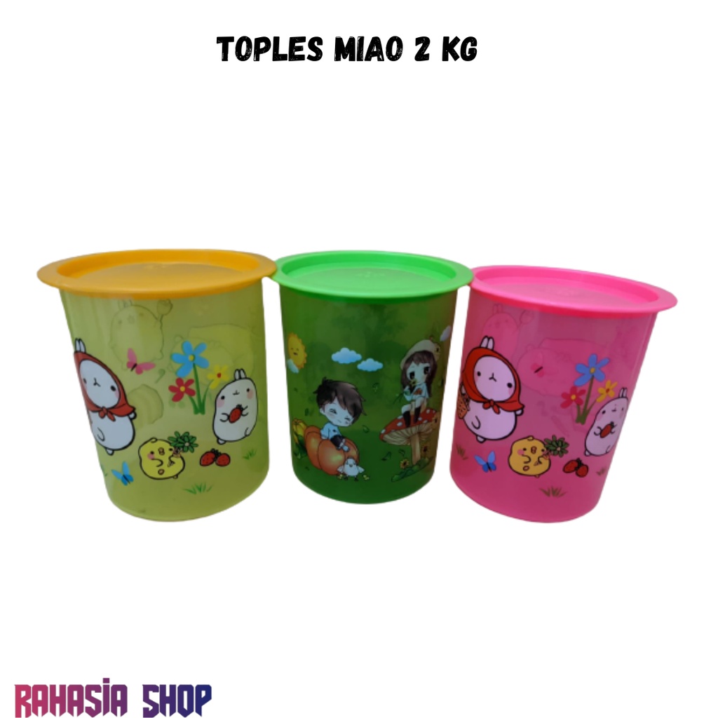 Toples Plastik MIAO 2kg / Toples Jajan Lebaran / Toples PLastik Murah