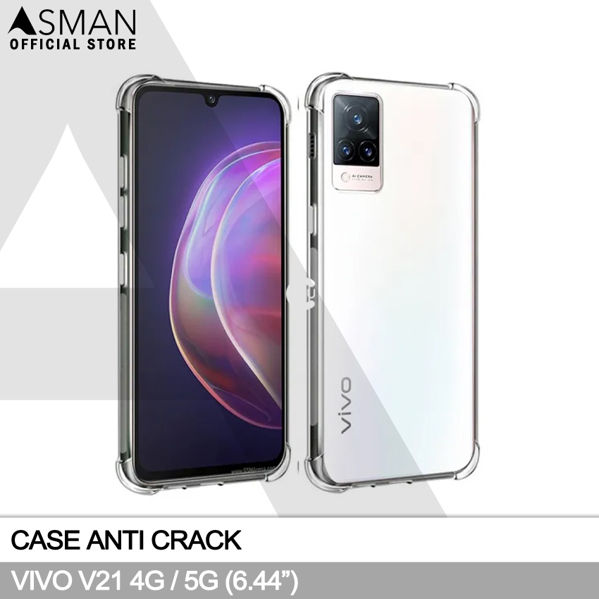 Anti Crack Vivo V21 4G / 5G (6.44&quot;) | Soft Case Anti Bentur - Clear