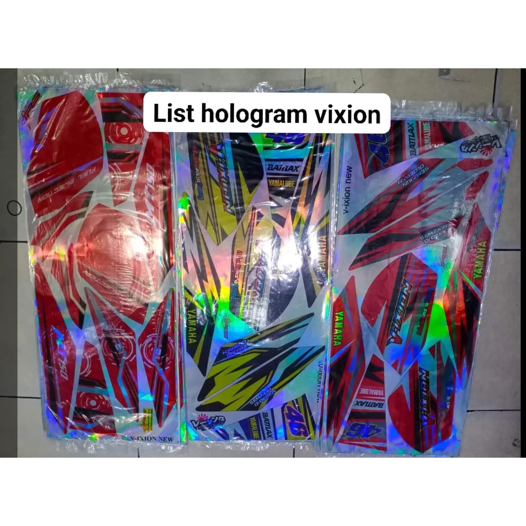 STIKER STRIPING VARIASI VIXION BAHAN PUTIH/HOLOGRAM VINYL|LIS SEPEDA MOTOR VIXION|STIKER MOTOR VIXIO