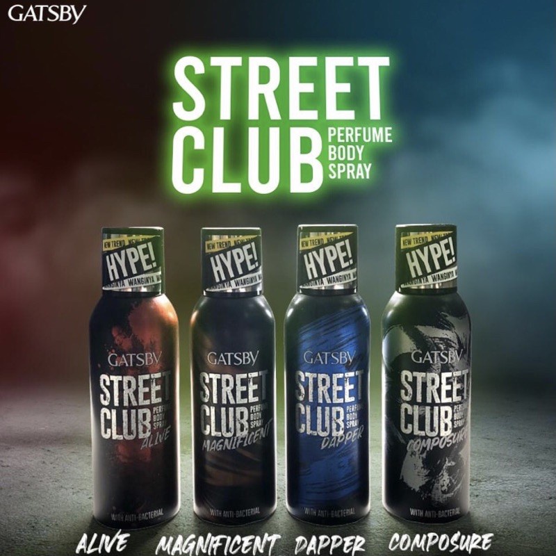 Gatsby Parfum Body Spray Street Club 150ml