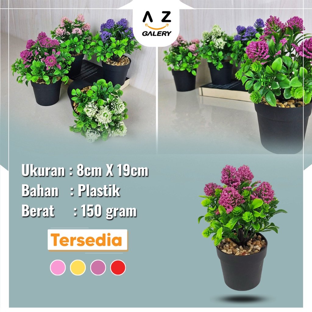 Tanaman Hias Plastik Ornamen Pot Bonsai Import Pajangan Dekorasi Hiasan Rumah Artifical Flower Azgalery PBP89