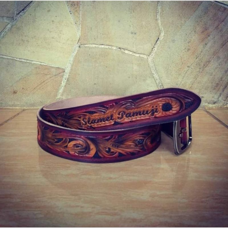 ikat pinggang kulit sabuk kulit ukir pria ikat pingang