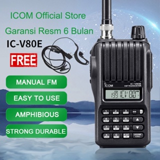 GRATIS Headset HT ICOM v80 V 80 ICV80 / IC-V80  VHF 5.5W 207CH Lithium 2000mAh IP54 waterproof Handy Talky walkie talkie jarak jauh 10km two way radio