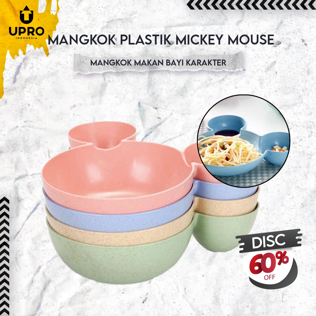 Mangkok Plastik Mickey Mouse / Mangkok Makan Bayi Karakter