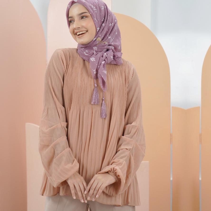 »Terlaris» Bugis Hijab - Segiempat Waffle Tassel Motif Daun - Hijab Segi Empat ✰