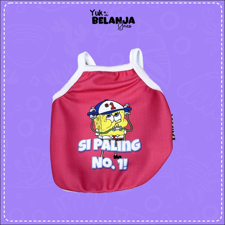 Baju Kucing Bahan Poliester Croptop Spongebob Si Paling No.1 Series Terlucu Baju Kucing anjing kelinci Lucu termurah Size S-XL / Yuk Belanja Gaes!