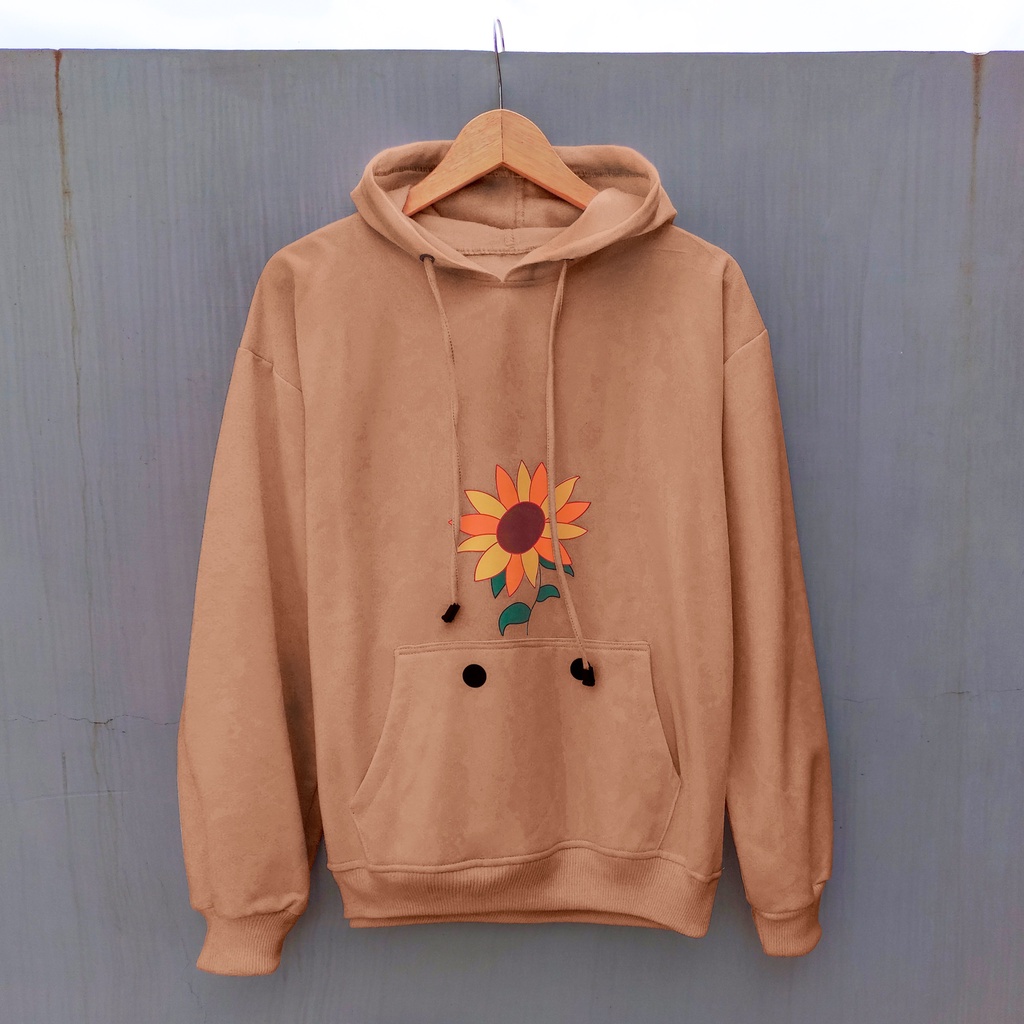 Hoodie Wonder Egg Sunflower Korean  Style Oversize Wanita Dan Pria Size L - XL - XXL - XXXL