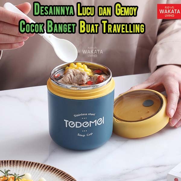 Rantang Termos Sup Cangkir Sup Kotak Makan Anak Thermal Stainless Termos Bubur