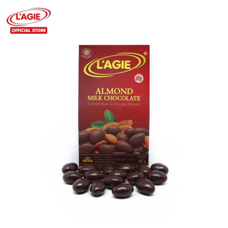 Lagie Almond Milk Chocolate Cokelat Susu isi Kacang Almond 65 gr