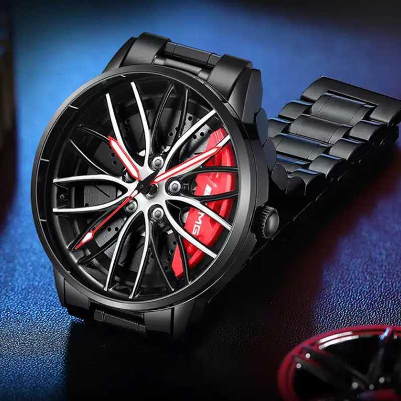 Jam Tangan Pria Strap Stainless Steel - AMG-488 - Black