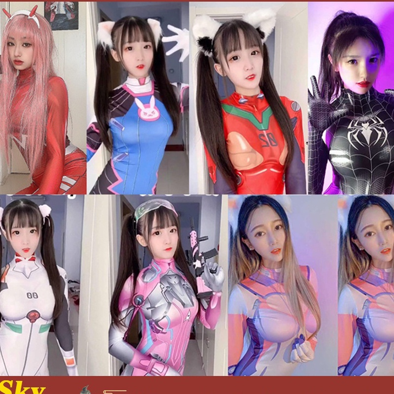 Overwatch tights Daji Rocket Girl MJ Spider-Man black suit Asuka Kiana cosplay suit