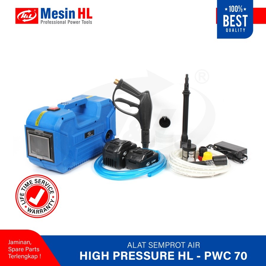 Jet Cleaner Cordless Baterai H&amp;L Mesin Steam HL PWC-70 / PWC70