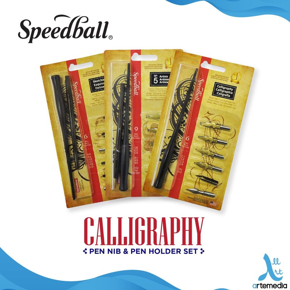 

Pena Kaligrafi Speedball Calligraphy Nib and Pen Holder Dip Pen Set