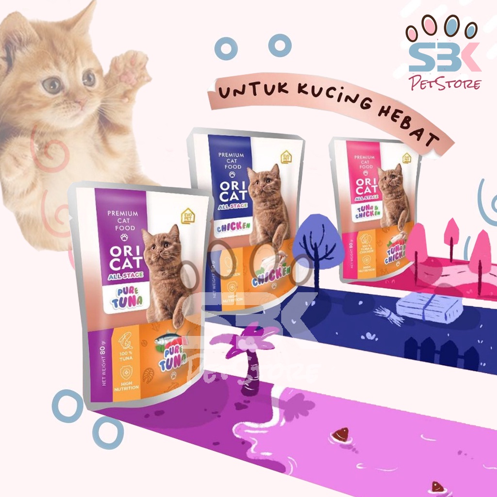 Ori Cat Pouch Wet Food 80gr Makanan Kucing Basah