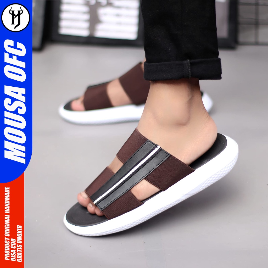 Sandal Slide Pria Sendal Slop Casual Original Mousa Minetur