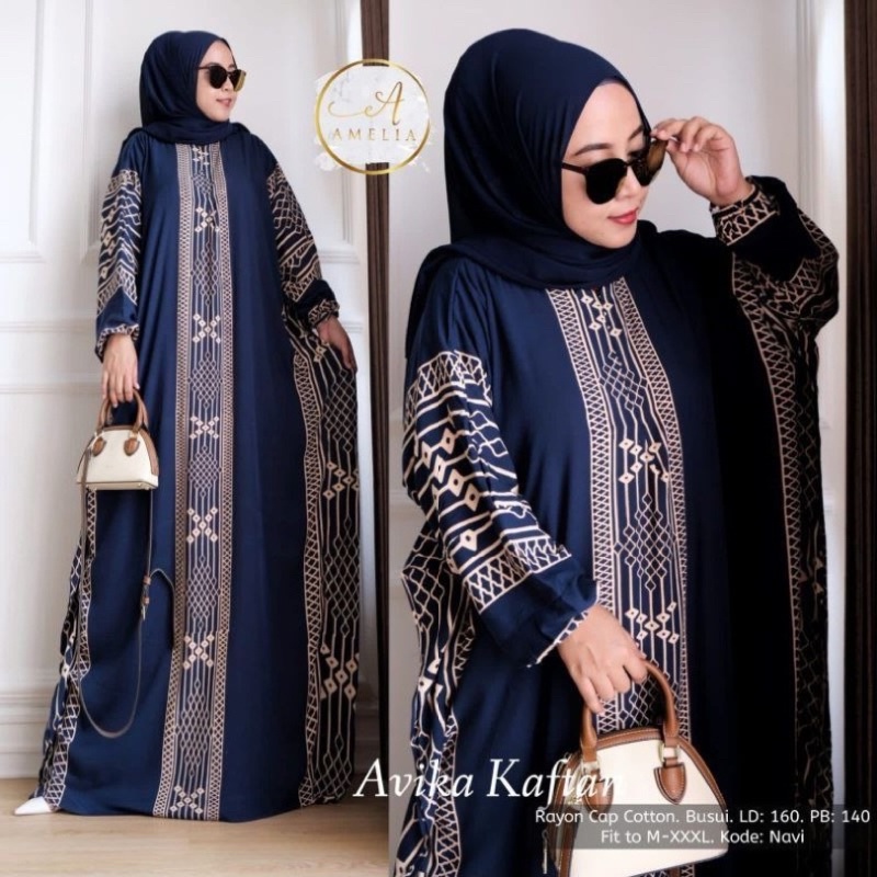 KAFTAN MOZA ABAYA MUSLIM JUMBO LONGDRES TERBARU WAKA WAKA GAMIS BATIK TERLARIS