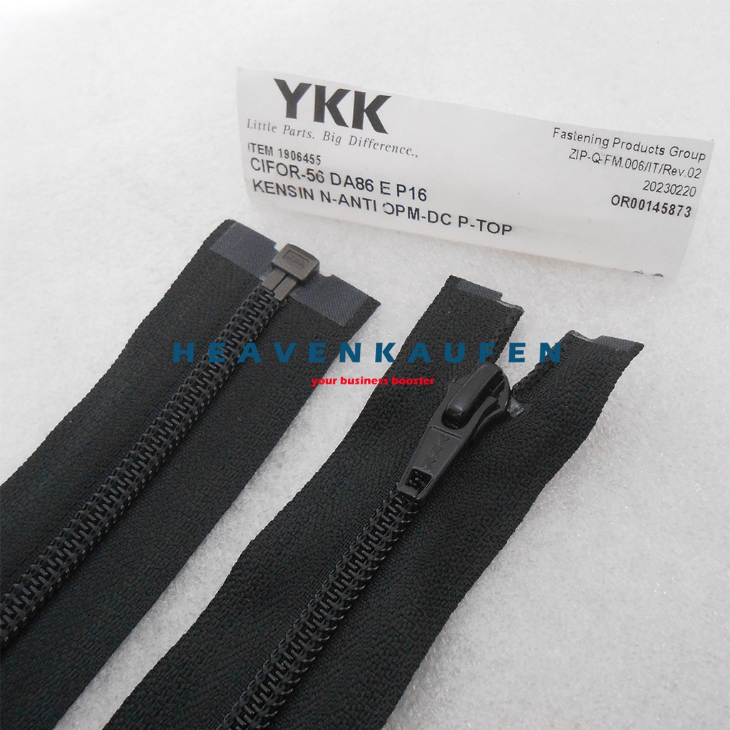 Resleting Zipper Jaket YKK 80 cm Atau 32 inch Type Gigi Coil Set Open-End Buka-Lepas Warna Hitam