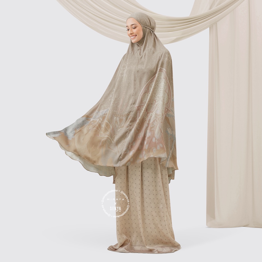 Mukena Travel Printing Miraya x Senya Talavera Taupe