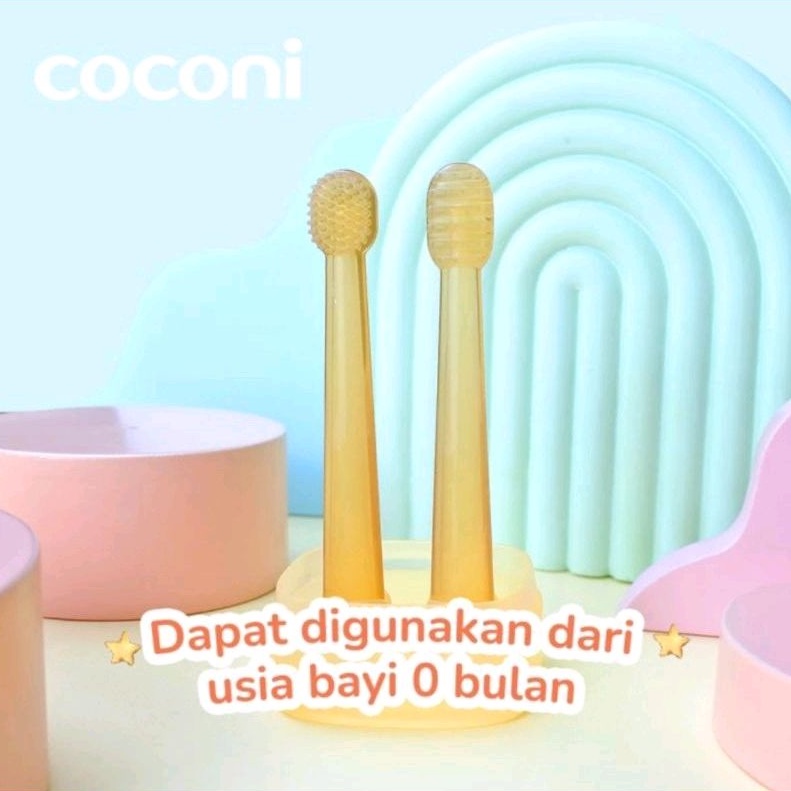 COCONI Baby Oral Care Pembersih Mulut Bayi Sikat Lidah isi 2 Pcs