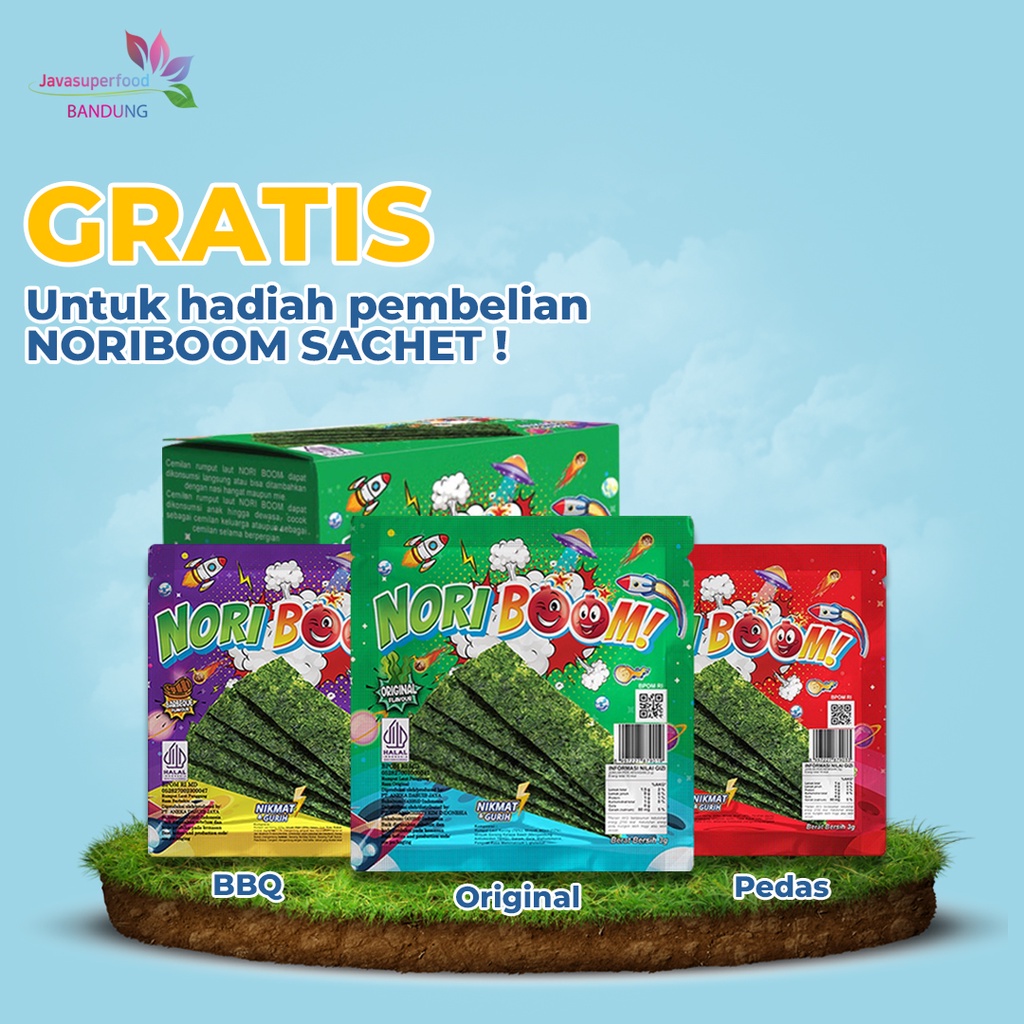 (GRATIS - UNTUK HADIAH PEMBELIAN) NoriBoom 1 SACHET / ORI / PEDAS / BBQ / Nori Sachet Seaweed Snack 3g Halal / TAO KAE NOI