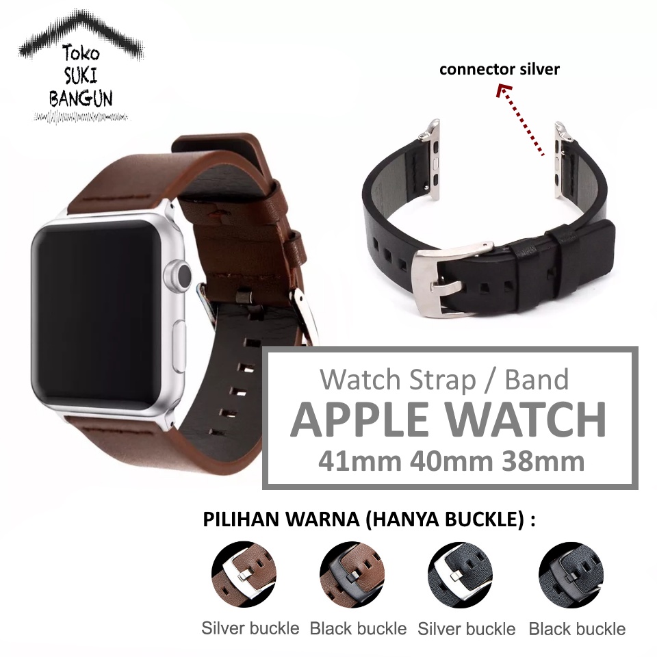 Strap Apple Watch Series 8 7 6 5 4 3 2 1 41mm 40mm 38mm TALI JAM Plain NEWTON Genuine Leather