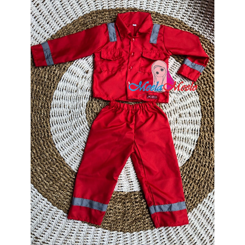 Kostum Photoshoot Wearpack Newborn Seragam Safety Listrik Pintar PLN BUMN Setelan Perusahaan Listrik Negara