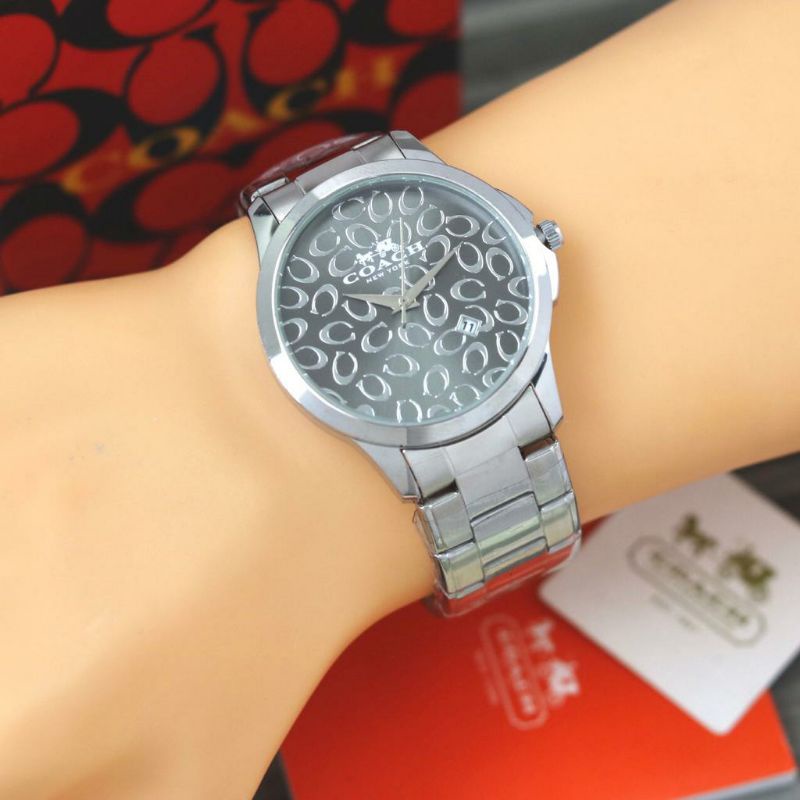 JAM TANGAN COACH RANTAI STAINLISS STEEL PRIA WANITA FASHION TERLARIS