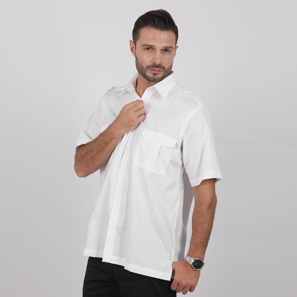 Tootal Kemeja Lengan Pendek Double Pocket Off White