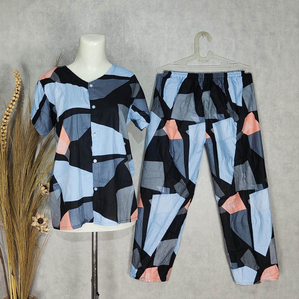 SETELAN KANCING CELANA PANJANG BUSUI / PIYAMA / BABYDOLL / BAJU TIDUR (Pilih motif)