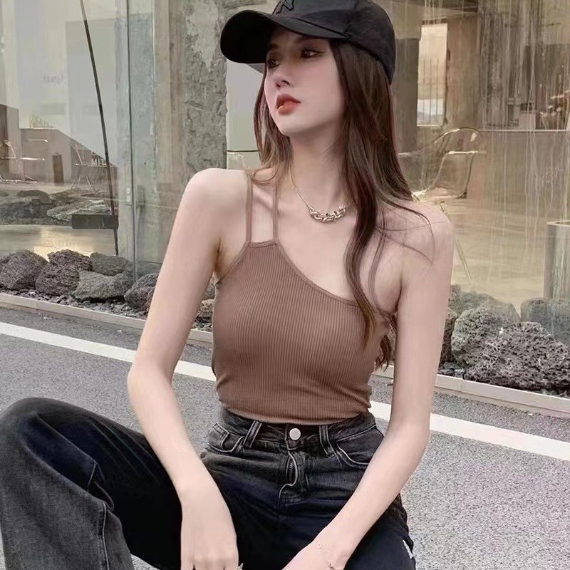 MMM Tanktop Bra Sport Wanita Tanpa Kawat 6591 Model 2 tali samping Sexy Crop Top Elastis Bh Crop Ala Korea Pakaian Dalam Wanita Kekinian Murah