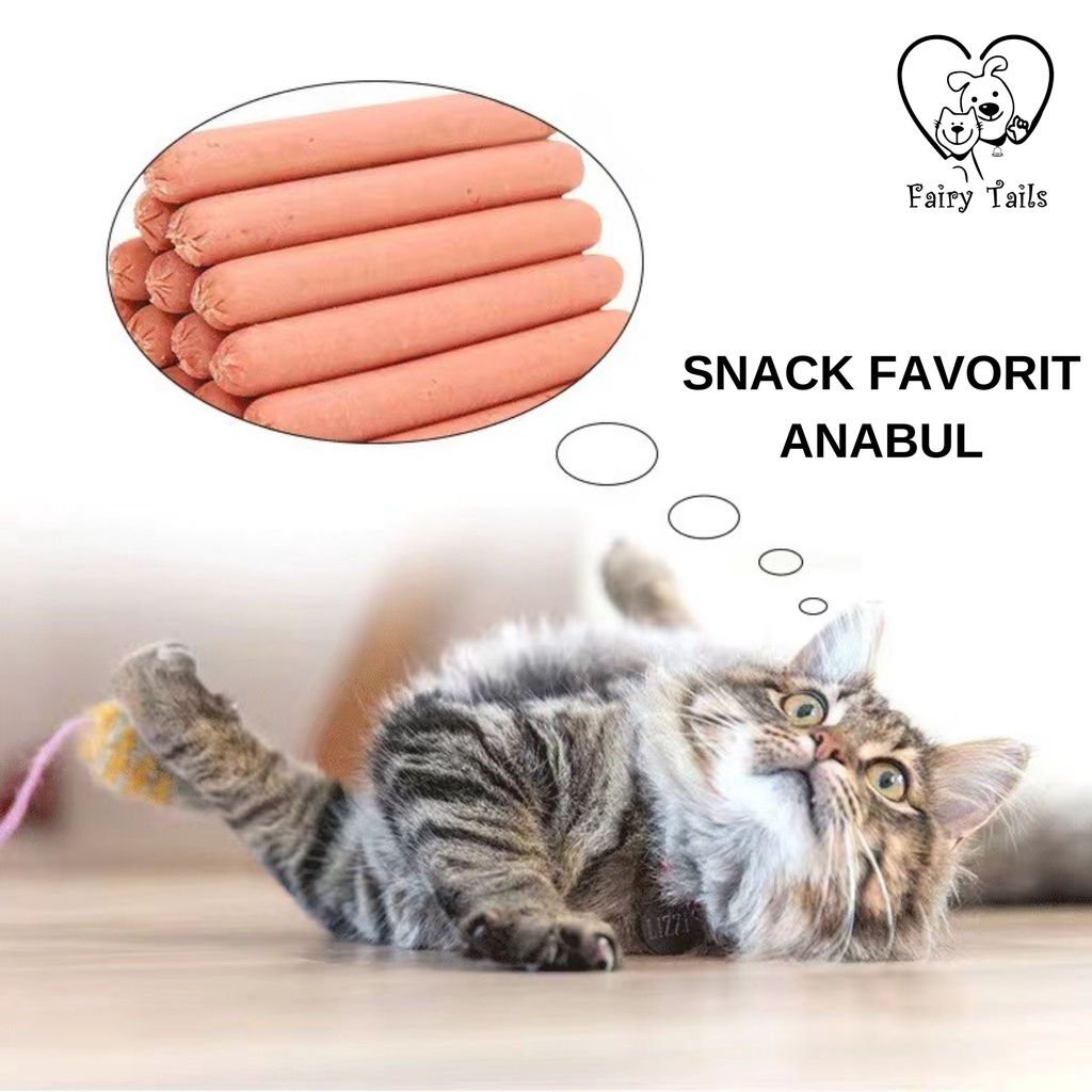 Sosis Daging dan Seafood Cemilan Snack Anjing dan Kucing Anabul 15 gram / Ham Meat Sausage for Pet Dog and Cat