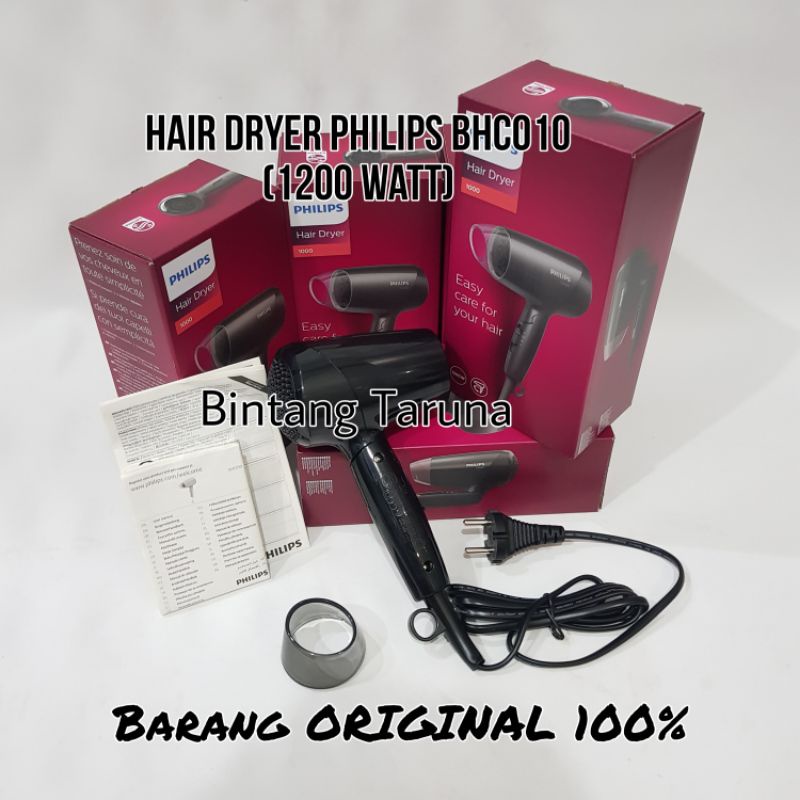 Pengering Rambut Philips BHC010 Hair dryer Philips BHC010 HITAM Dry Care Philips BHC010