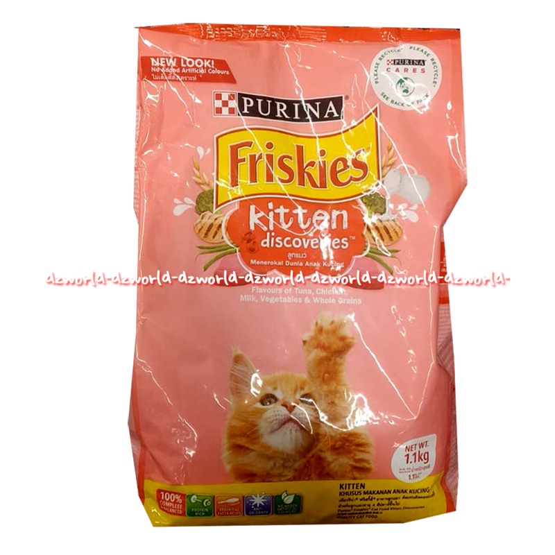 Purina Friskies Kitten 1.1kg Discoveries Khusus Makanan Anak kucing Friskis Pink 1.1 kg Cat Food Flavour Tuna Chicken Fris Kis