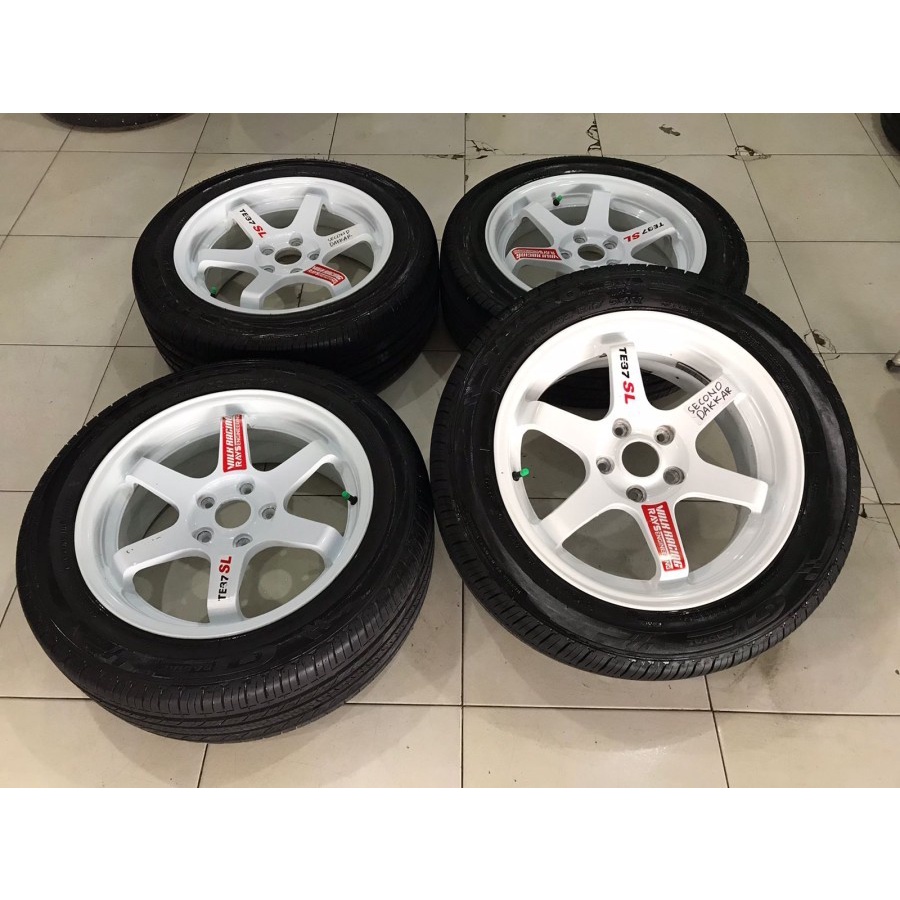 Velg Mobil Racing Ring 17 Lubang 5 TE37 R17X7,5 5X114,3 ET30 BAN 215 55 R17