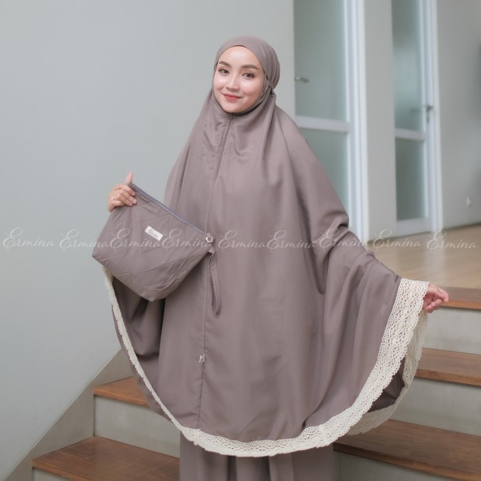 Mukena Ermina 2In1 Traveling Azkia Series Dewasa Renda Rajut