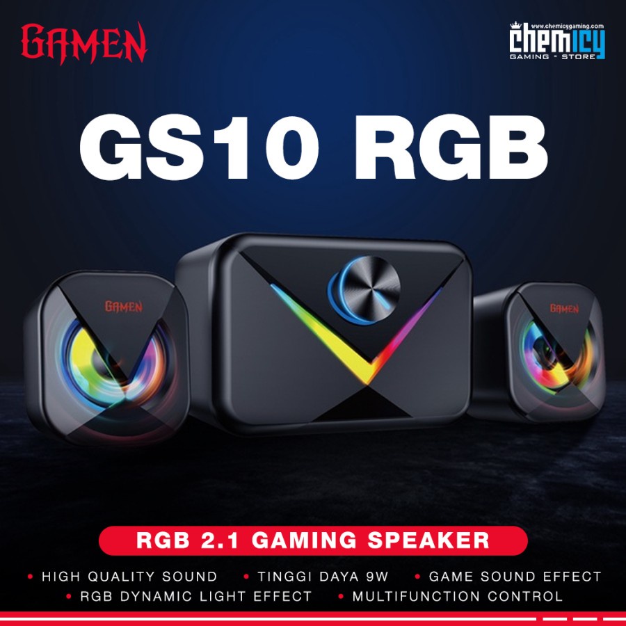 Gamen GS10 / GS-10 RGB Gaming Speaker 2.1 with Subwoofer