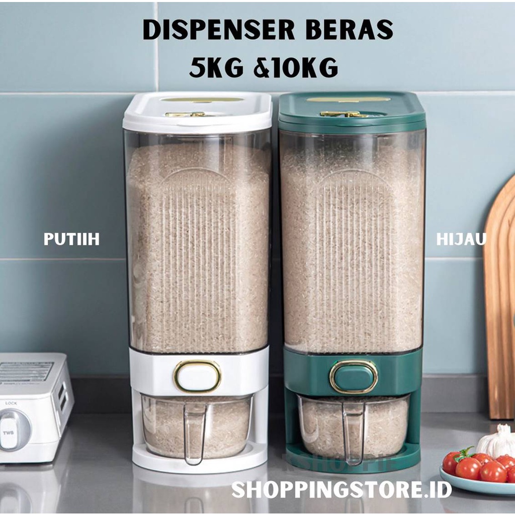 Dispenser Beras / Tempat Beras / Wadah Beras 5kg &amp; 10kg
