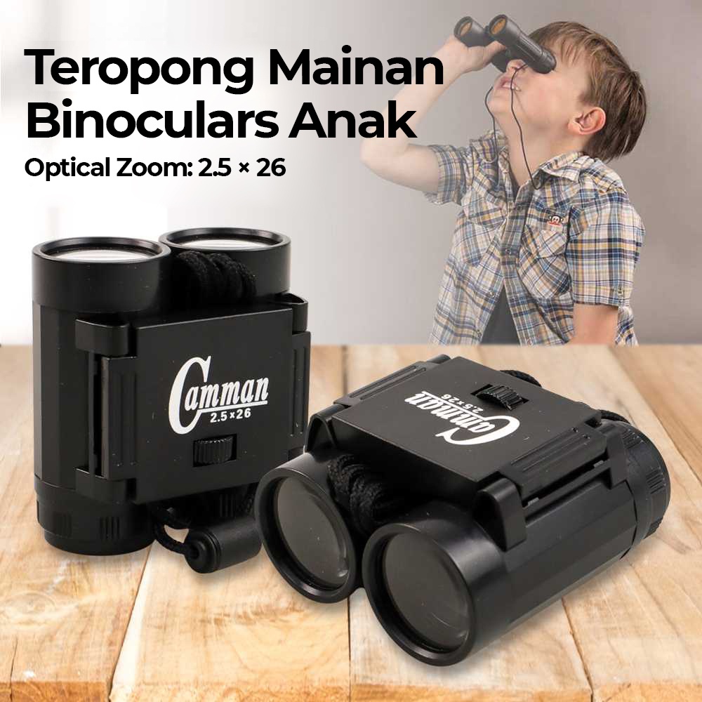 Teropong Mainan Binoculars OMTHBRBK Anak Outdoor Telescope - Black