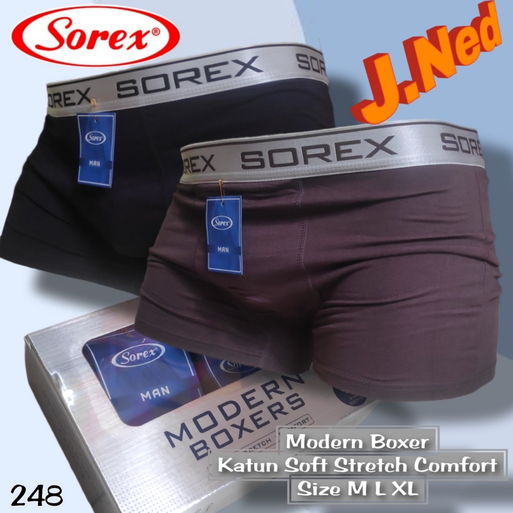 J248D - PER BOX ISI 2 PCS CELANA DALAM BOXER PRIA SOREX SIZE S - XL