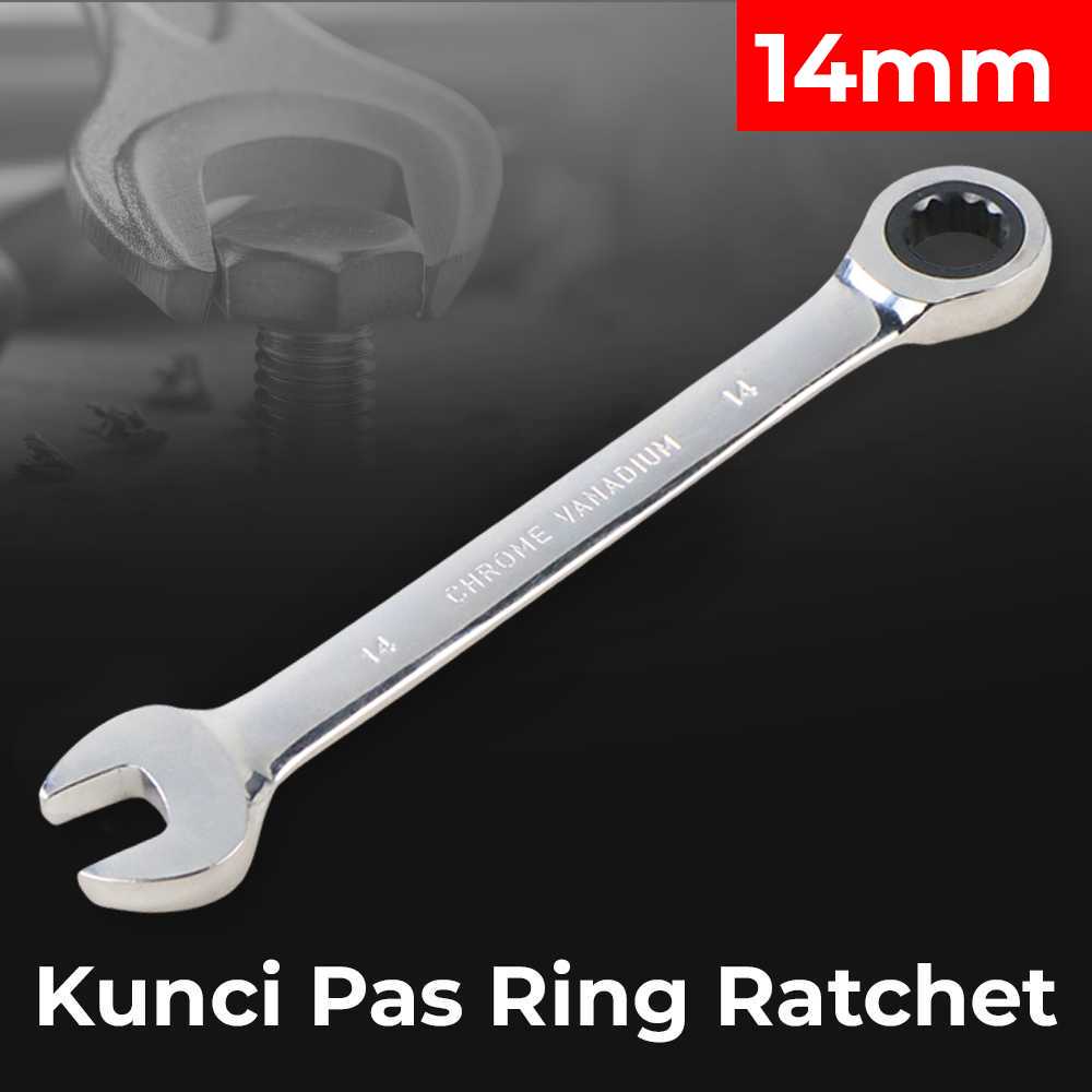 (BISA COD) FTIHSHP SAIKE Kunci Pas Ring Ratchet Kombinasi Chrome Vanadium - CV72